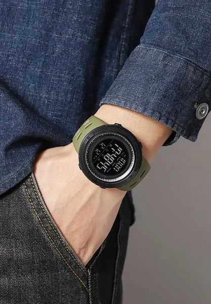 Спортивний наручний годинник Skmei 2070 Зелений з чорним циферблатом L70784811 фото