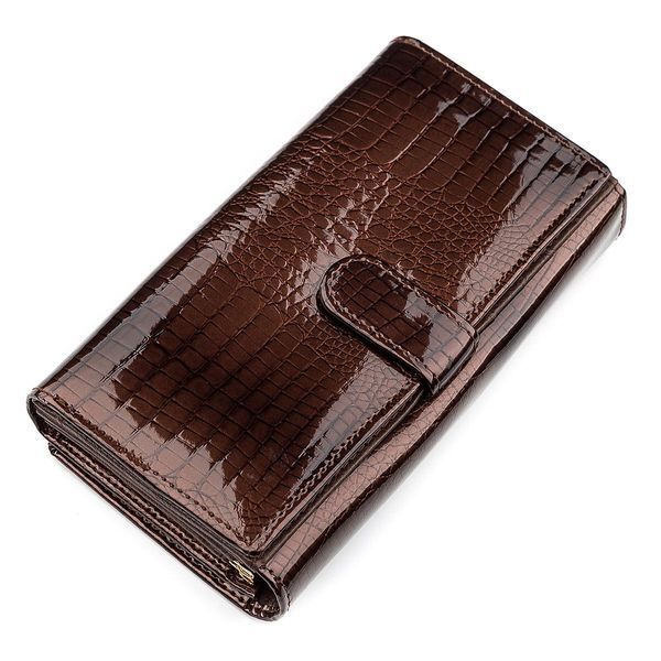 Гаманець жіночий ST Leather 18431 лакована шкіра Коричневий b18431 фото