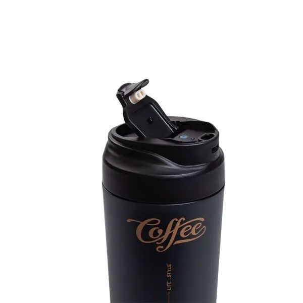 Термокружка Coffee с ремешком 480 мл черная HP-14-14B фото