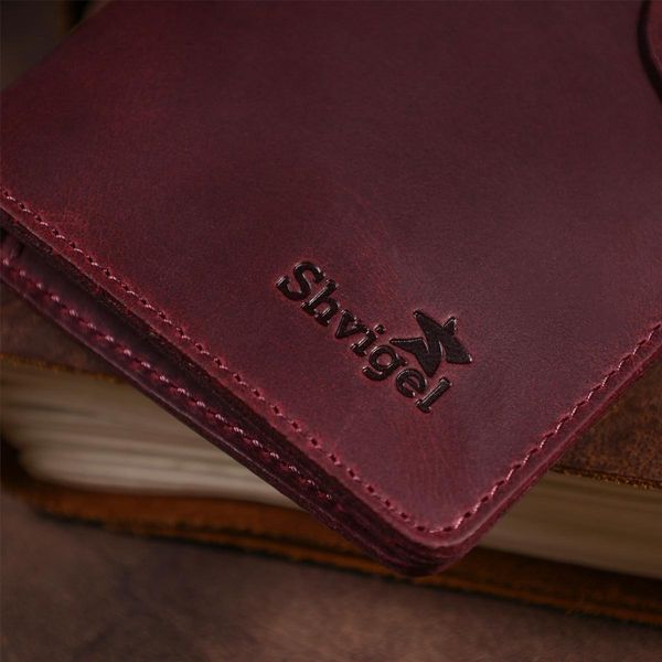 Бумажник женский из винтажной кожи SHVIGEL 16166 Бордовый b16166 фото