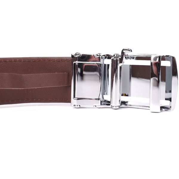 Ремень-автомат CROCODILE LEATHER 18235 из натуральной кожи крокодила (каймана) Коричневый b18235 фото
