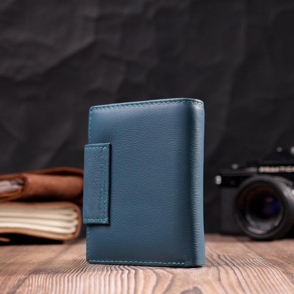 Жіноче портмоне з монетницею з натуральної шкіри ST Leather 19450 Бірюзовий b19450 фото