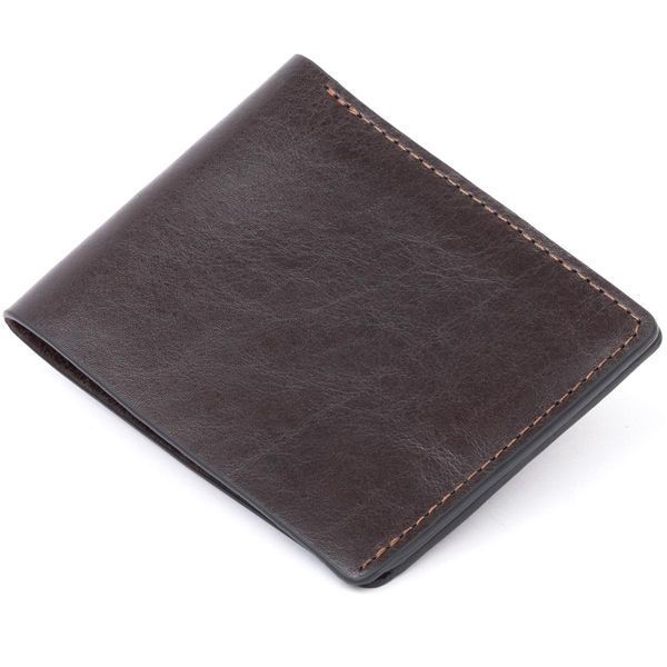 Стильне портмоне в гладкій шкірі GRANDE PELLE 11312 Коричневе b11312 фото