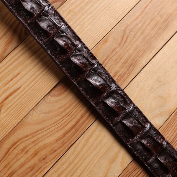 Ремень-автомат CROCODILE LEATHER 18235 из натуральной кожи крокодила (каймана) Коричневый b18235 фото
