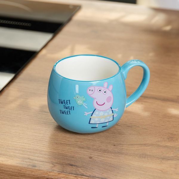 Керамічна чашка для дітей Peppa Pig 400 мл синя HP-15-14 фото