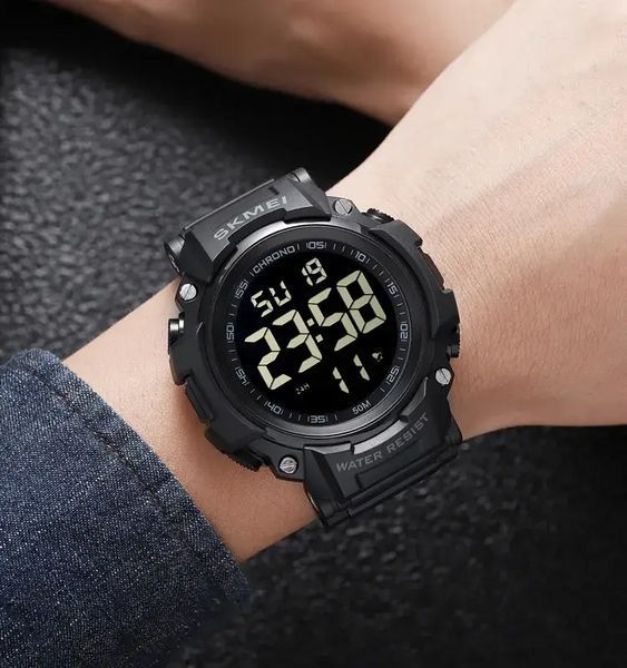 Мужские спортивные часы Skmei 1886 Черные с черным L707825 фото