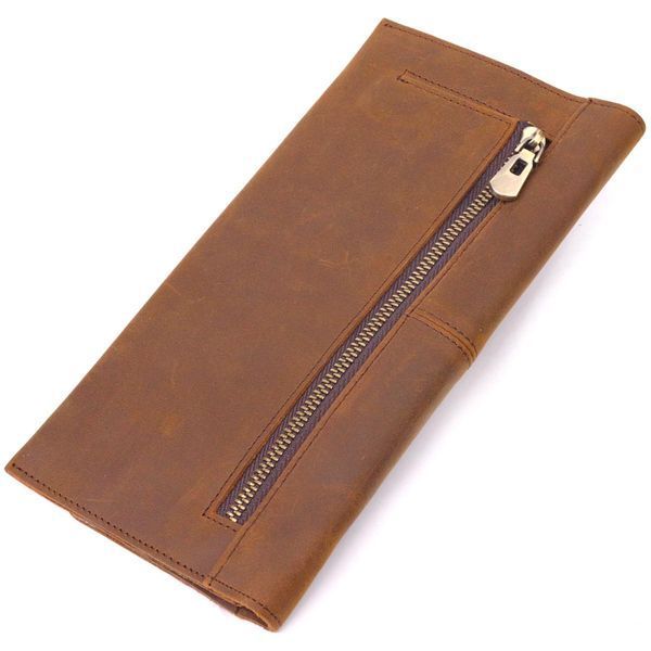 Тонкий мужской бумажник из натуральной винтажной кожи 21296 Vintage Коричневый b21296 фото