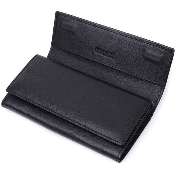 Женский кошелек с двумя клапанами из натуральной кожи ST Leather 22696 Черный b22696 фото