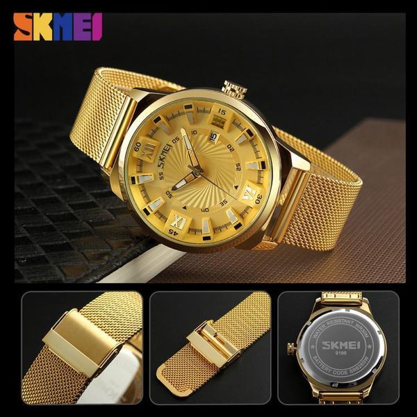 Годинник чоловічий наручний Skmei 9166 Gold gold оригінал L158175 фото