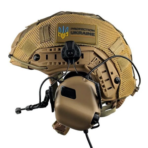 Комплект шолом Fast Team Wendy Helmet NIJ IIIA + навушники Earmor M32H MOD3 + кавер (Койот) розмір L L9006565 фото