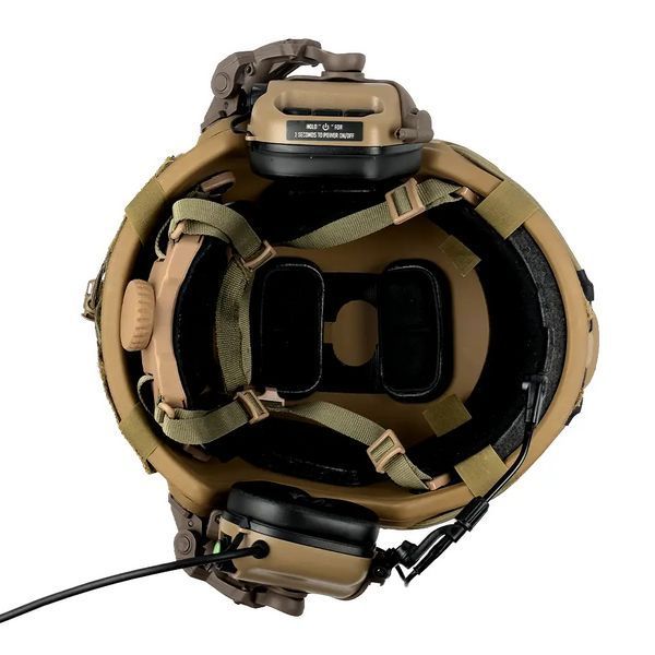 Комплект шлем кевларовый Fast Helmet NIJ IIIA + наушники Earmor M32 Mod3 с чебурашкой + кавер (размер S) L900662 фото
