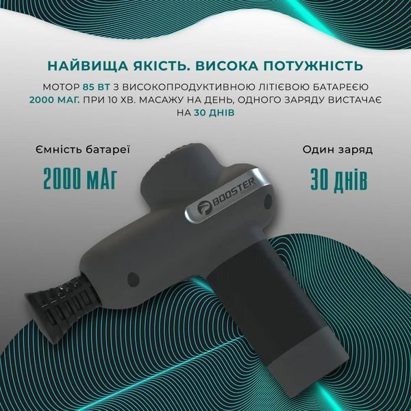 Перкуссионный массажный пистолет Booster Lightsaber Mini (6 насадок) L718461 фото