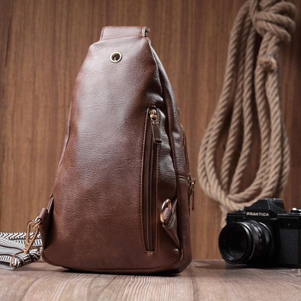 Женская сумка с одной лямкой через плечо из экокожи Vintage 22760 Коричневая b22760 фото