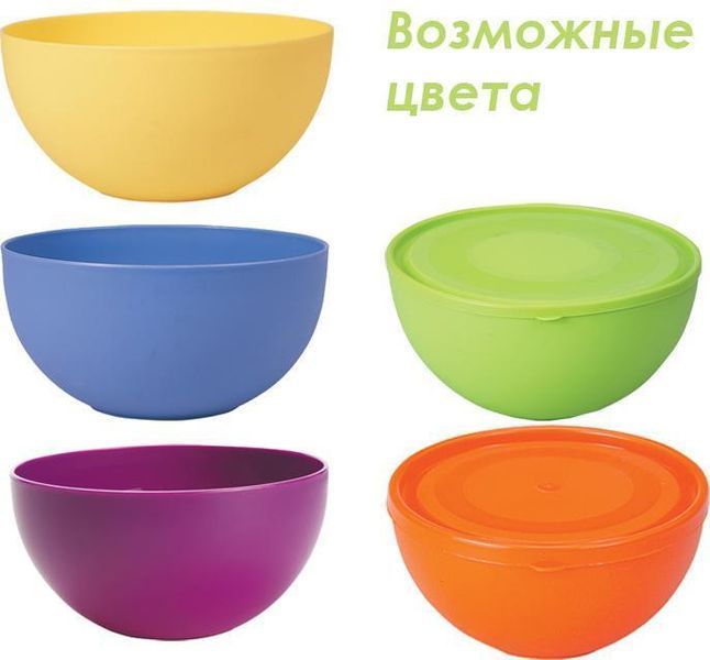 Пиала Ucsan Frosted Bowl пластиковая 600мл круглая с крышкой M-284 фото