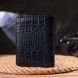 Вертикальный женский кошелек из натуральной кожи с тиснением под крокодила CANPELLINI 21677 Синий b21677 фото 8