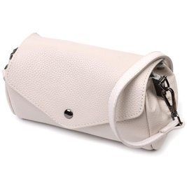Шкіряна сумка з трикутним клапаном Vintage 22255 Біла b22255 фото