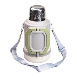 Термос туристичний Vacuum Cup 1.5 літра з ремінцем і складною ручкою білий HP-14-21W фото