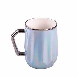 Чашка из керамики Glaze 450 мл в зеркальной глазури для кофе и чая Голубой HPCYM0885BL фото