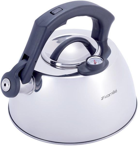 Чайник Kamille Whistling Kettle Thermo 3л з нержавіючої сталі зі свистком і термометром KM-1077 фото