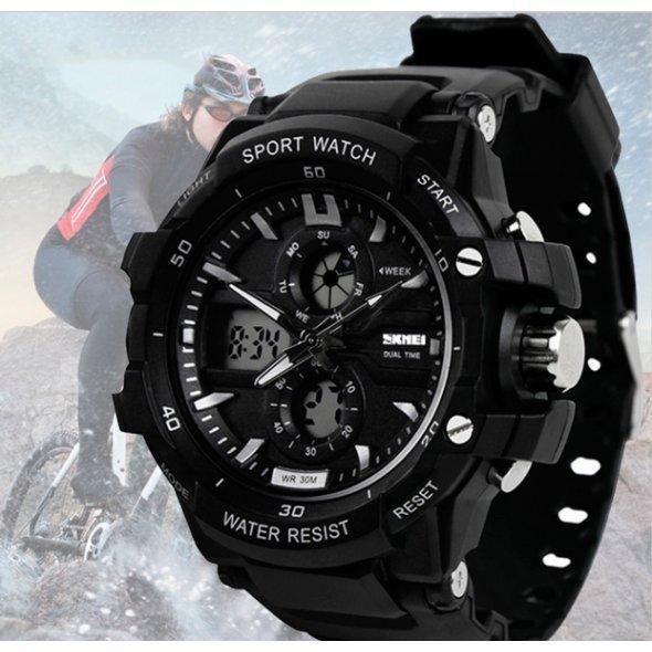 Чоловічий спортивний годинник Skmei 0990 Resist Чорний L099005 фото