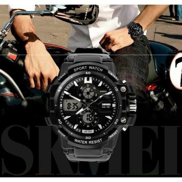 Чоловічий спортивний годинник Skmei 0990 Resist Чорний L099005 фото
