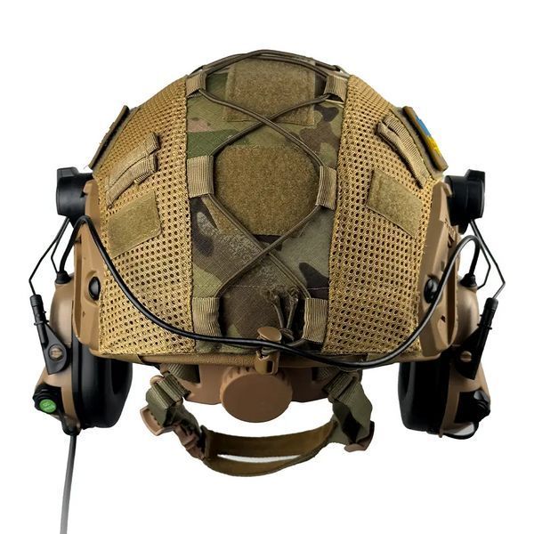 Комплект шлем Fast Team Wendy Helmet NIJ IIIA + наушники Earmor M32H MOD3 + кавер (Койот) размер XL L9006566 фото