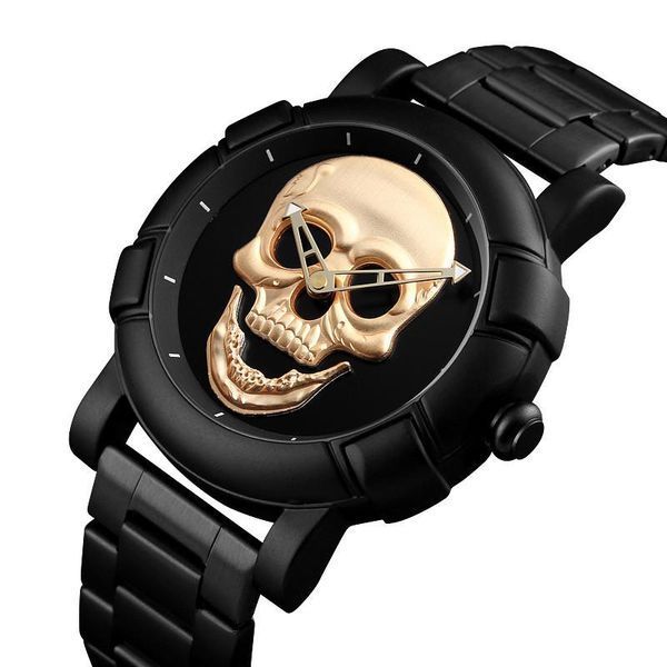 Кварцовий наручний годинник Skmei Skull 9178 Black L158156 фото