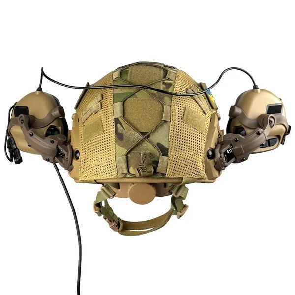 Комплект шлем кевларовый Fast Helmet NIJ IIIA + наушники Earmor M32 Mod3 с чебурашкой + кавер (размер M) L9006620 фото