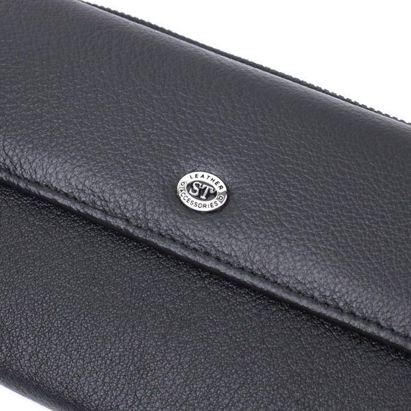 Жіноче портмоне з блоком для карт з натуральної шкіри ST Leather 22698 Чорний b22698 фото