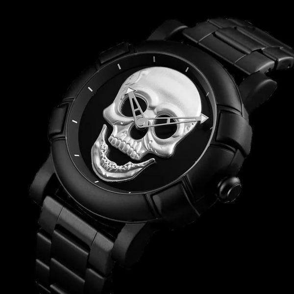 Кварцовий наручний годинник Skmei Skull 9178 Black L158156 фото