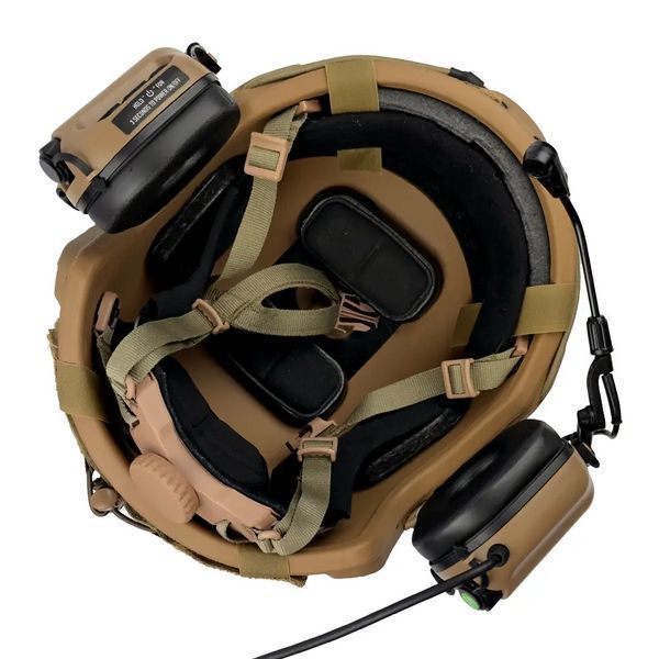 Комплект шлем Fast Team Wendy Helmet NIJ IIIA + наушники Earmor M32H MOD3 + кавер (Койот) размер XL L9006566 фото