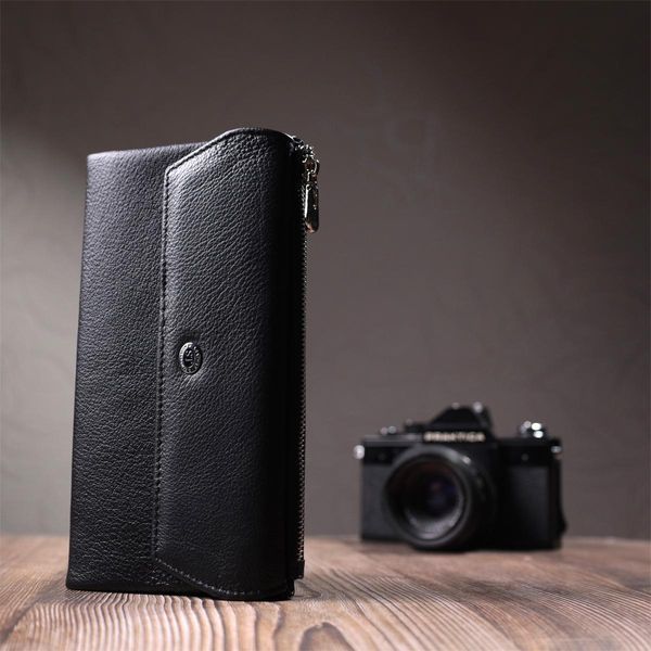 Жіноче портмоне з блоком для карт з натуральної шкіри ST Leather 22698 Чорний b22698 фото