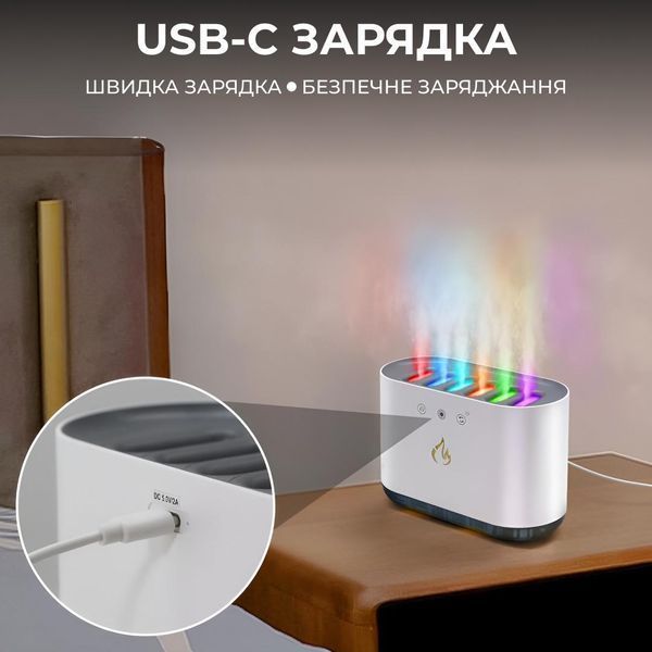 Зволожувач повітря з RGB-підсвічуванням і синхронізацією з музикою 900 мл, білий HPKP6257 фото