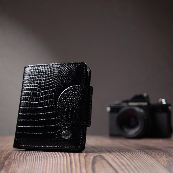 Гаманець для жінок середнього розміру з натуральної шкіри ST Leather 22686 Чорний b22686 фото