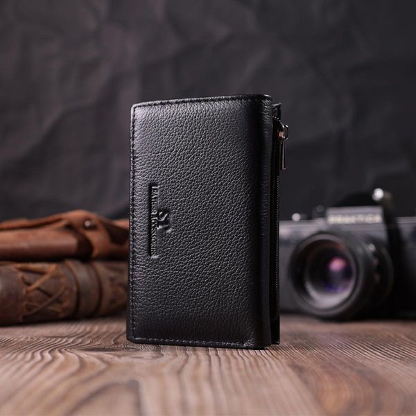 Кожаный женский кошелек в три сложения ST Leather 22488 Черный b22488 фото