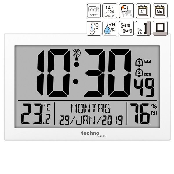 Годинник настінний Technoline WS8016 White (WS8016 weiss) DDAS303936 фото