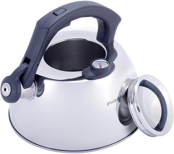 Чайник Kamille Whistling Kettle Thermo 3л з нержавіючої сталі зі свистком і термометром KM-1077 фото