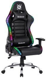 Геймерское кресло Defender Ultimate полиуритановое с RGB подсветкой (Черное) L703235 фото