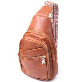 Женская сумка с одной лямкой через плечо из экокожи Vintage 22758 Рыжая b22758 фото