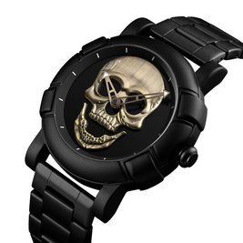 Кварцовий наручний годинник Skmei Skull 9178 Black-Bronze L917802 фото