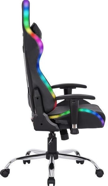 Геймерське крісло Defender Ultimate поліуританове з RGB підсвічуванням (Чорне) L703235 фото