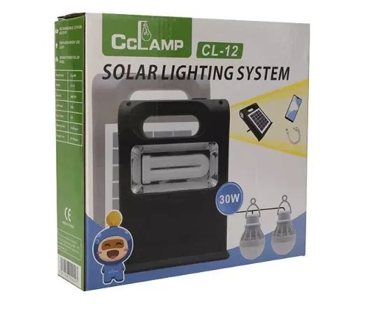 Сонячна зарядна станція + LED ліхтар Cclamp CL-12 30W з лампочками + Power Bank L30312 фото