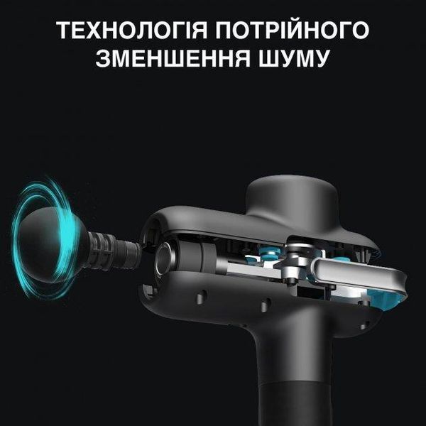Перкуссионный массажный пистолет Lightsaber Booster U1 Мышечный массажер 2500 мАч (6 насадок) Черный L25501 фото