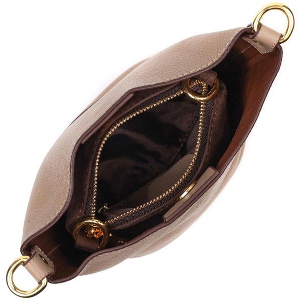 Женская сумка с автономной косметичкой внутри из натуральной кожи Vintage 22364 Бежевая b22364 фото