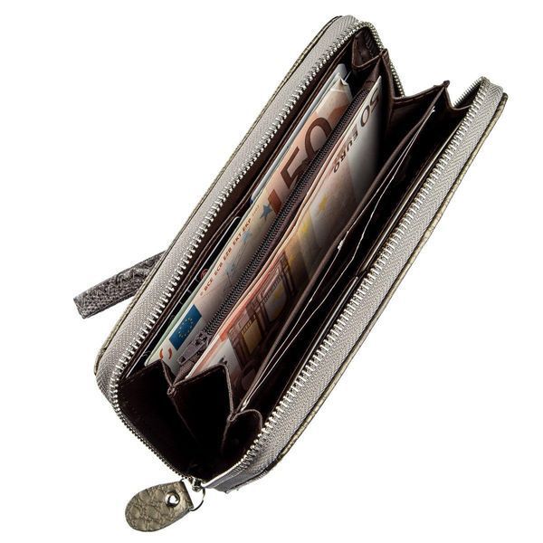 Кошелек женский на одну молнию из экокожи лаковый KIVI 19033 Серый b19033 фото