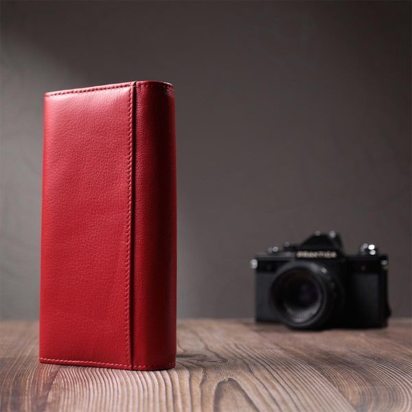 Вместительный женский кошелек с двумя клапанами из натуральной кожи ST Leather 22695 Красный b22695 фото