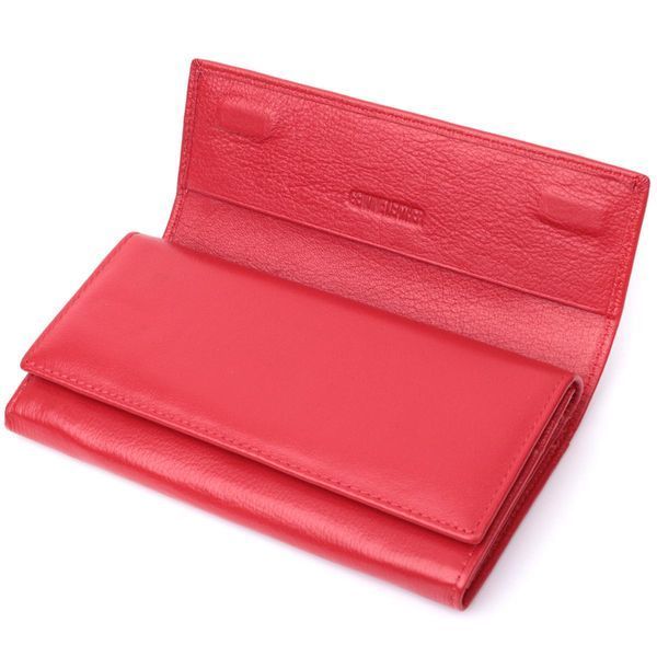 Вместительный женский кошелек с двумя клапанами из натуральной кожи ST Leather 22695 Красный b22695 фото