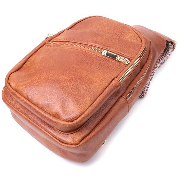 Женская сумка с одной лямкой через плечо из экокожи Vintage 22758 Рыжая b22758 фото