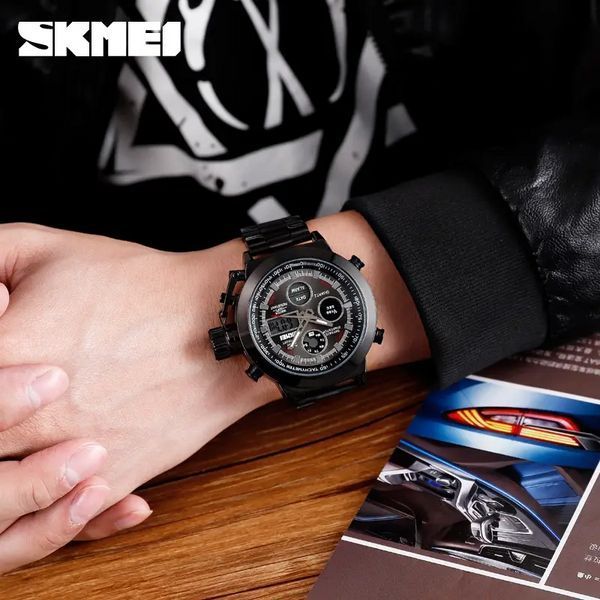 Мужские спортивные наручные часы Skmei 1515 Черные L900319 фото