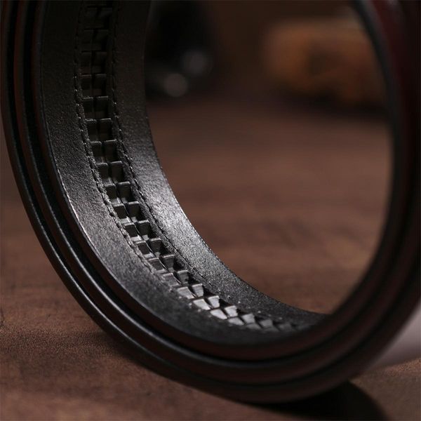Ремінь з натуральної шкіри зі шкіряною вставкою в пряжці Vintage 20216 Коричневий b20216 фото